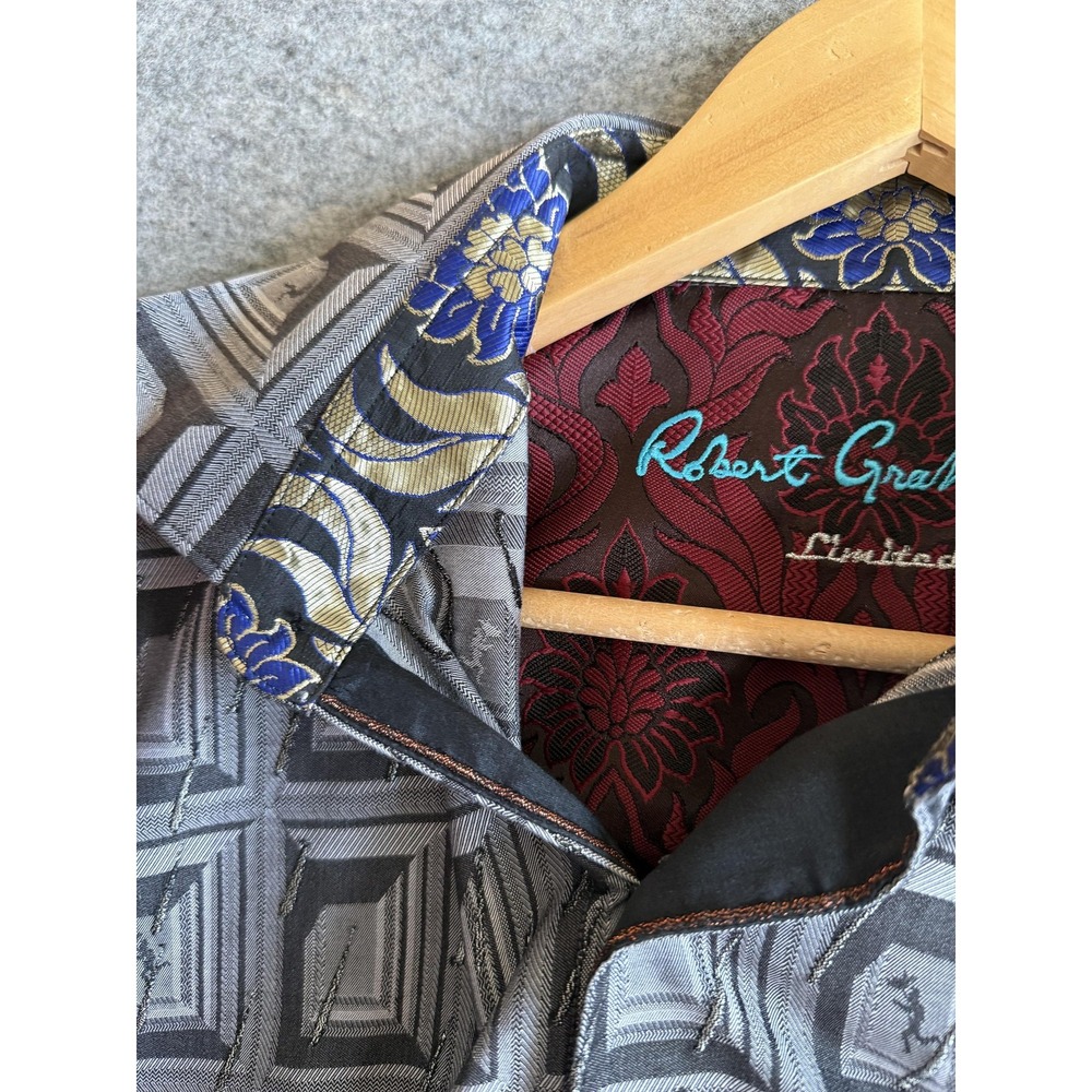 Robert Graham Feeling Good Shirt Mens XL Gray Ltd. Ed. Embroidered 111 of 626 - Picture 13 of 13